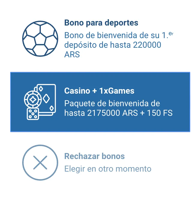 1xBet casino bono al deposito