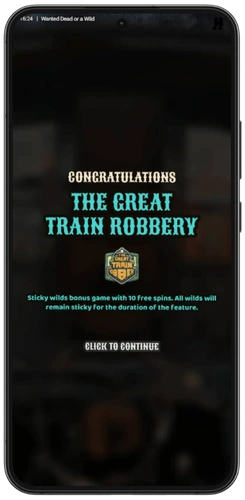 The Great Train Robbery -bonuksen aloitus Wanted Dead or a Wild -pelissä