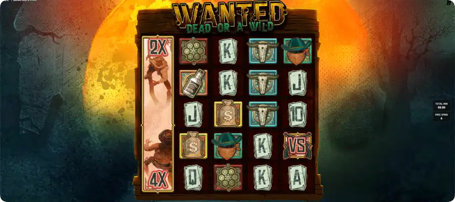 Kahden bandiitin kaksintaistelu kertoimista DuelReels™-mekaniikassa Wanted Dead or a Wild